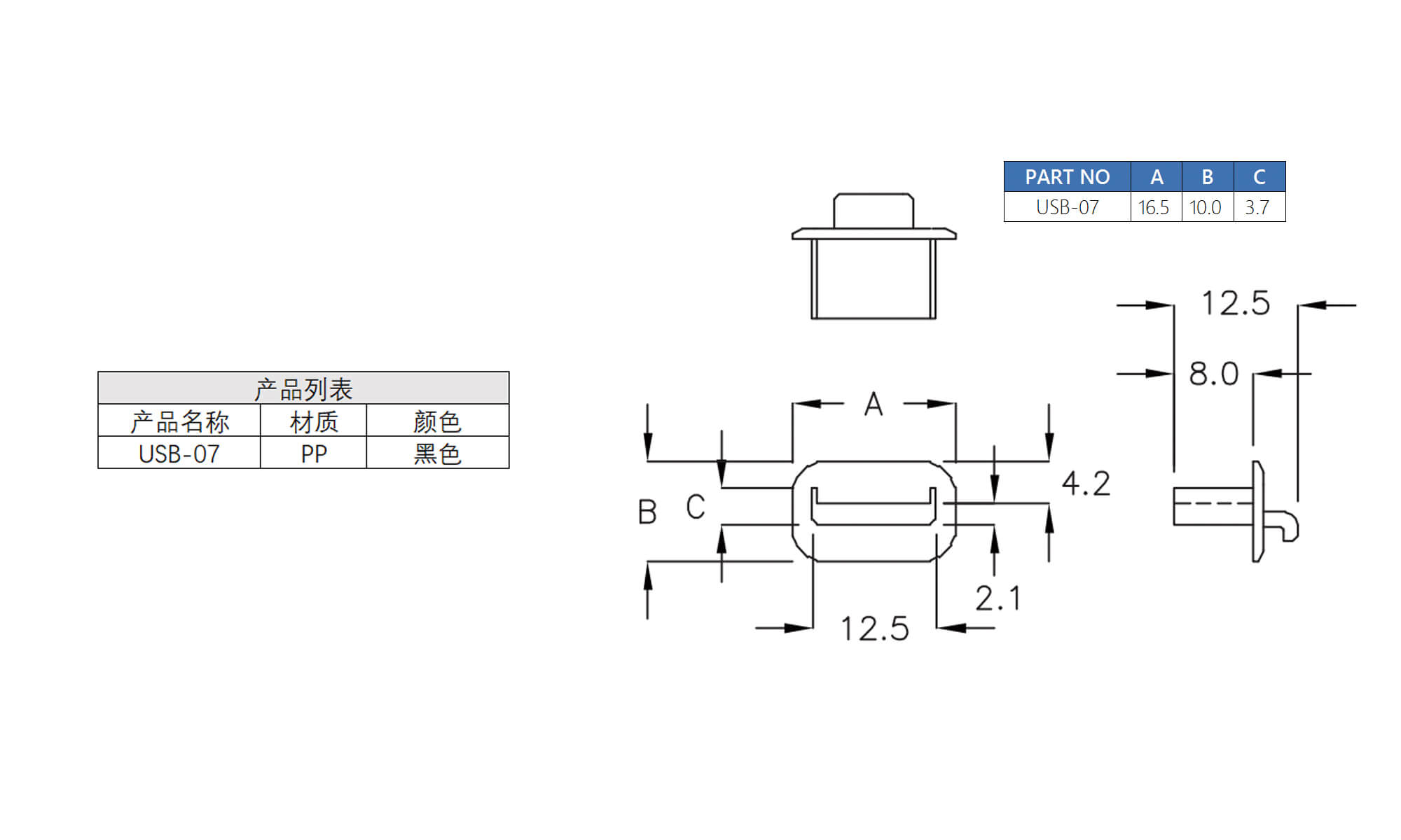 插头盒 USB-07